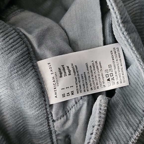 American Eagle Light Blue Flare Corduroy Pants - Womens Size 2/Regular - Picture 5 of 7